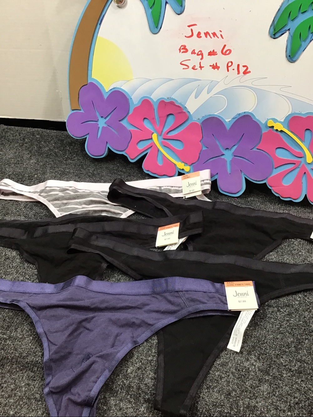 Jenni Intimates Set of 5 thong  panties size XXXL NWT